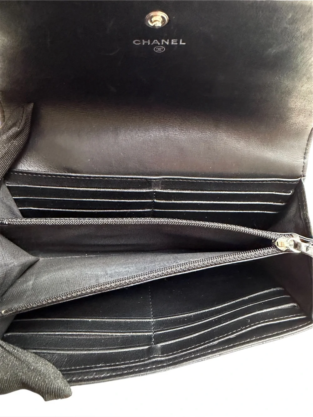 Chanel Quilted Calfskin Wallet w/ Authenticity Card + Box